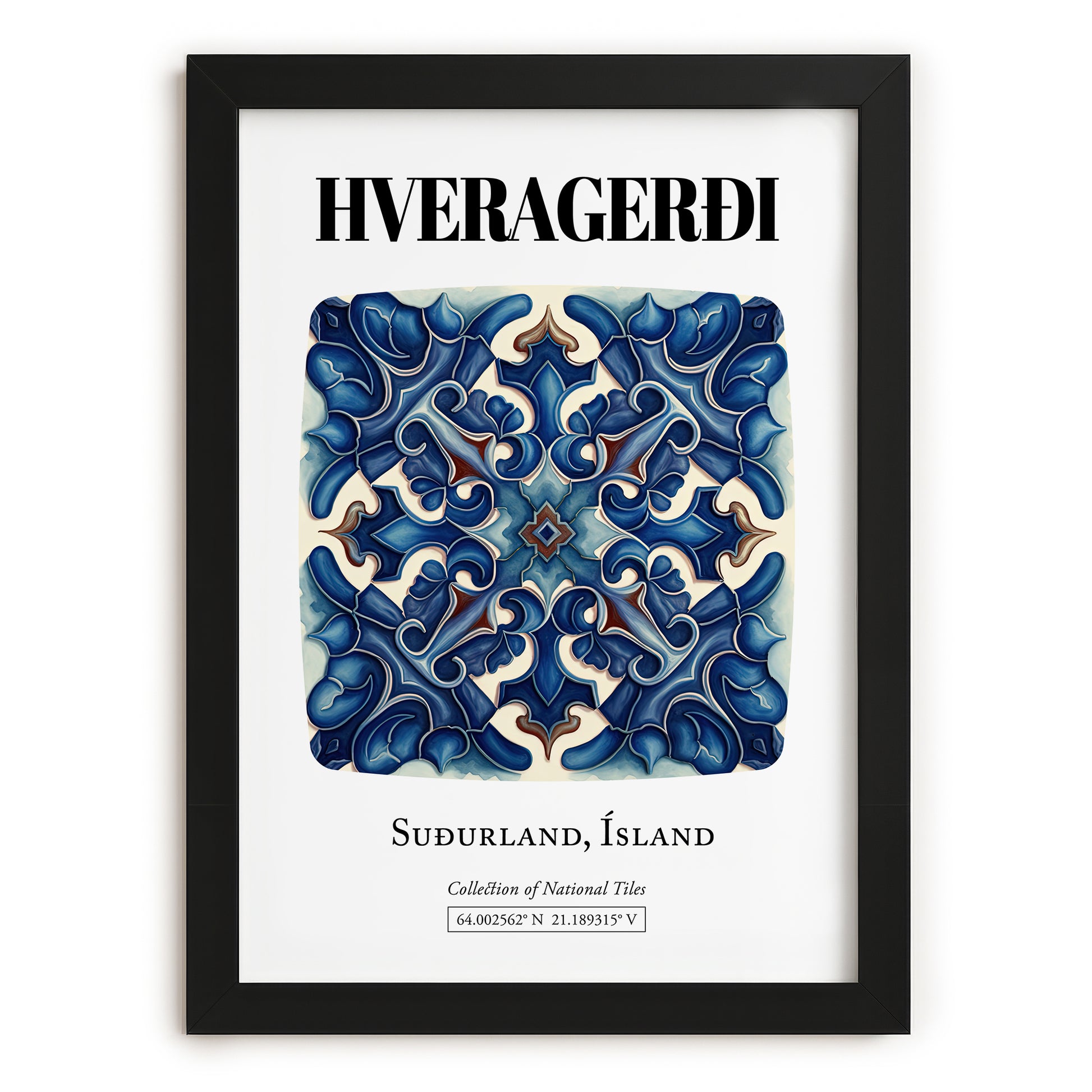 Hveragerði, Iceland – Travel Print, in sleek black frame