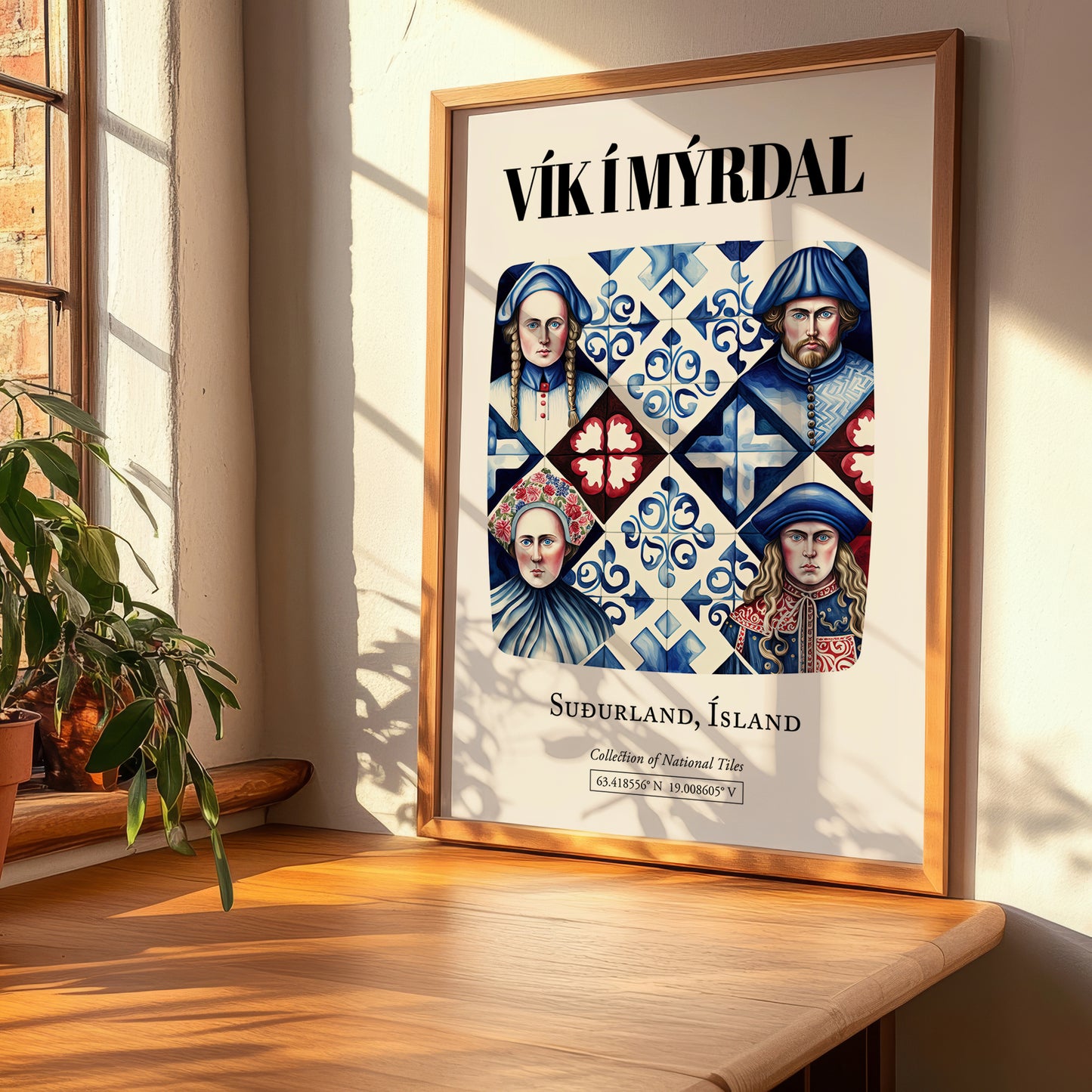 Vík Í Mýrdal, Iceland – Illustrated Travel Poster, clean layout with no caption