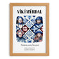 Vík Í Mýrdal, Iceland – Illustrated Travel Poster, set in oak frame