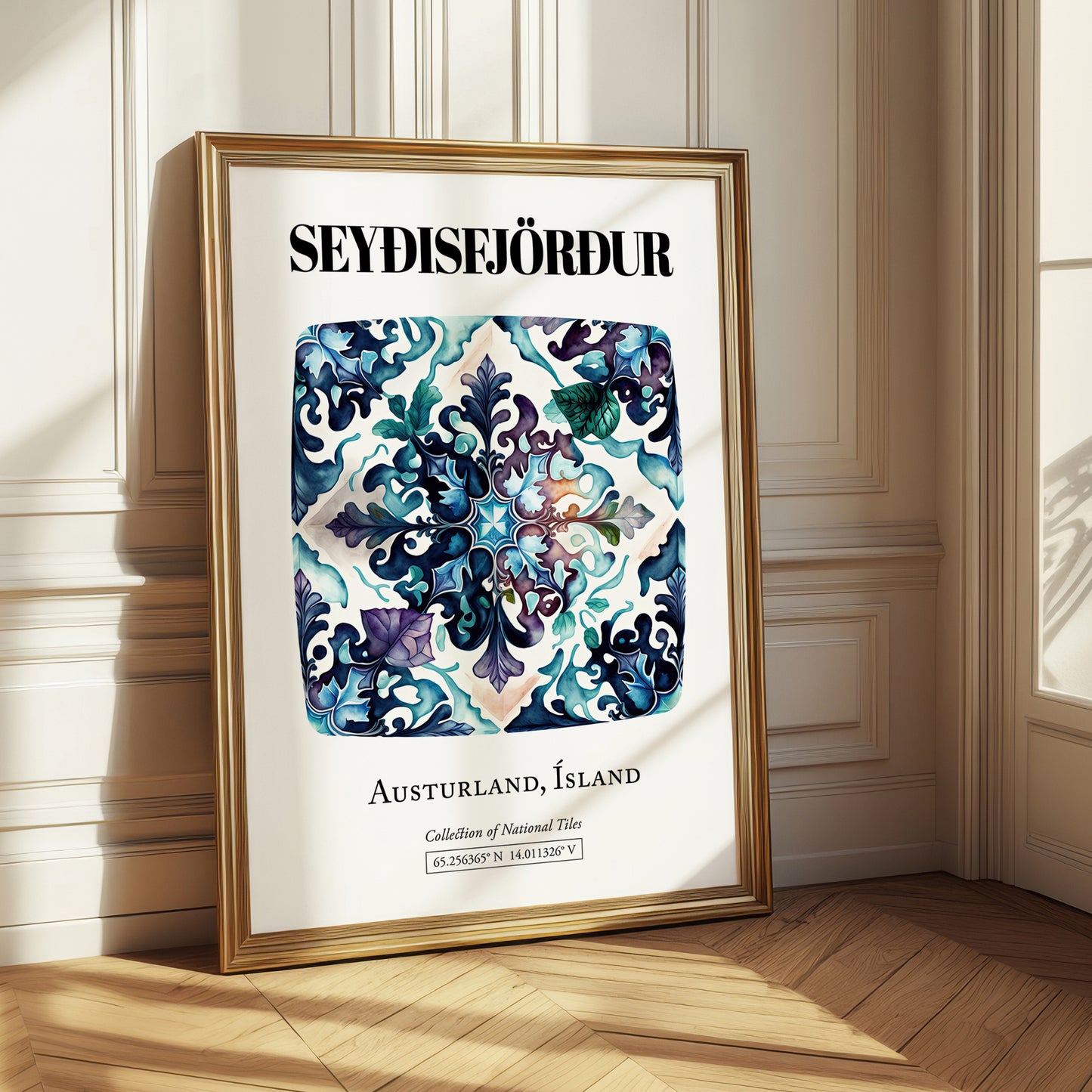 Seyðisfjörður, Iceland – Travel Poster, styled in a charming Paris street view
