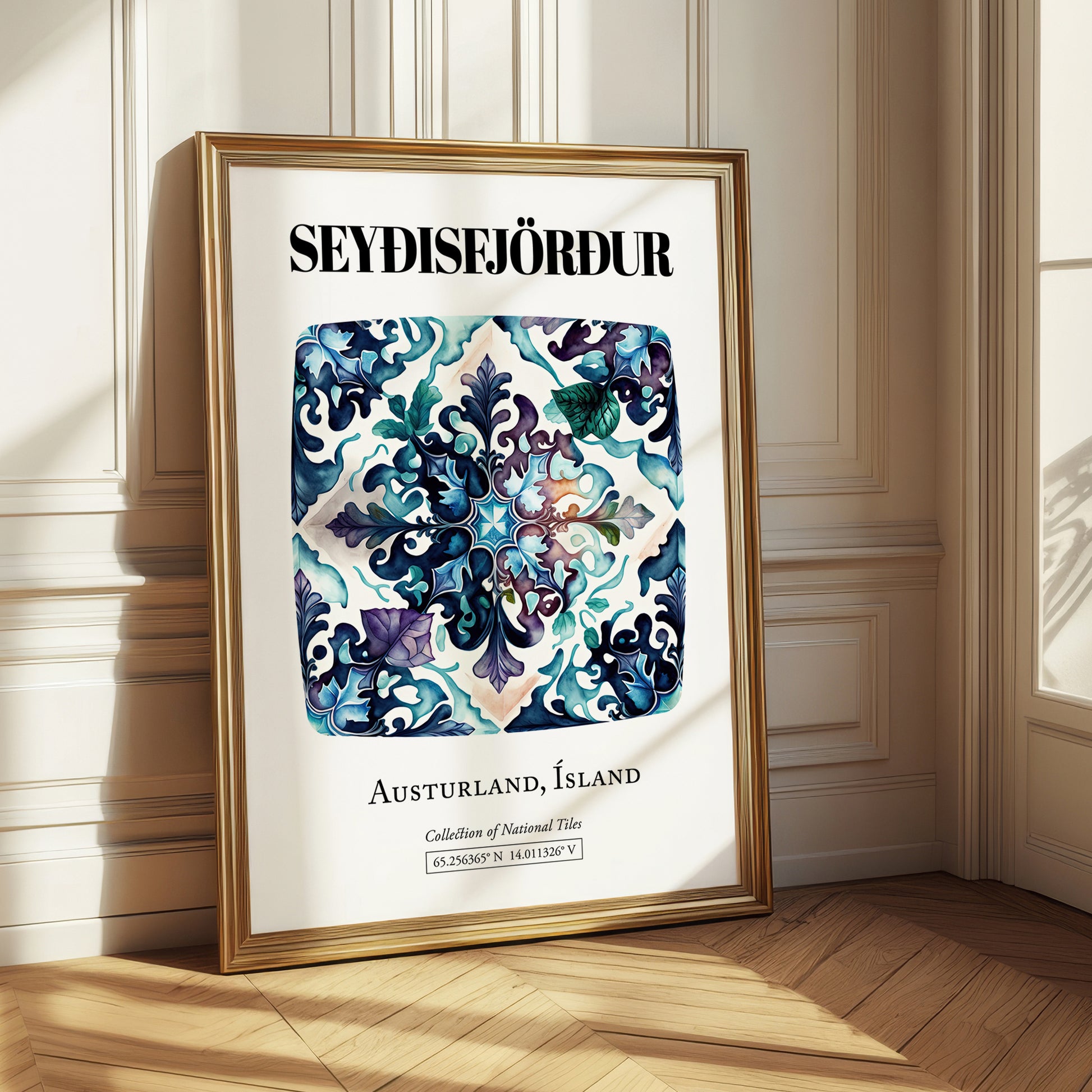 Seyðisfjörður, Iceland – Travel Poster, styled in a charming Paris street view