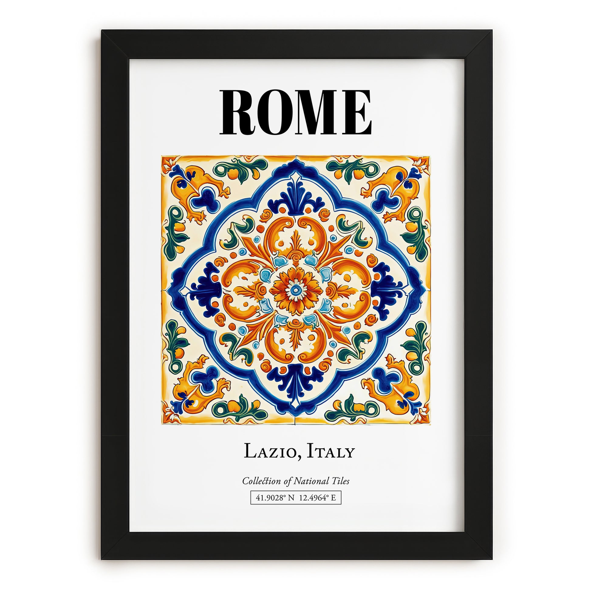 Rome, Italy – Travel Poster, in sleek black frame