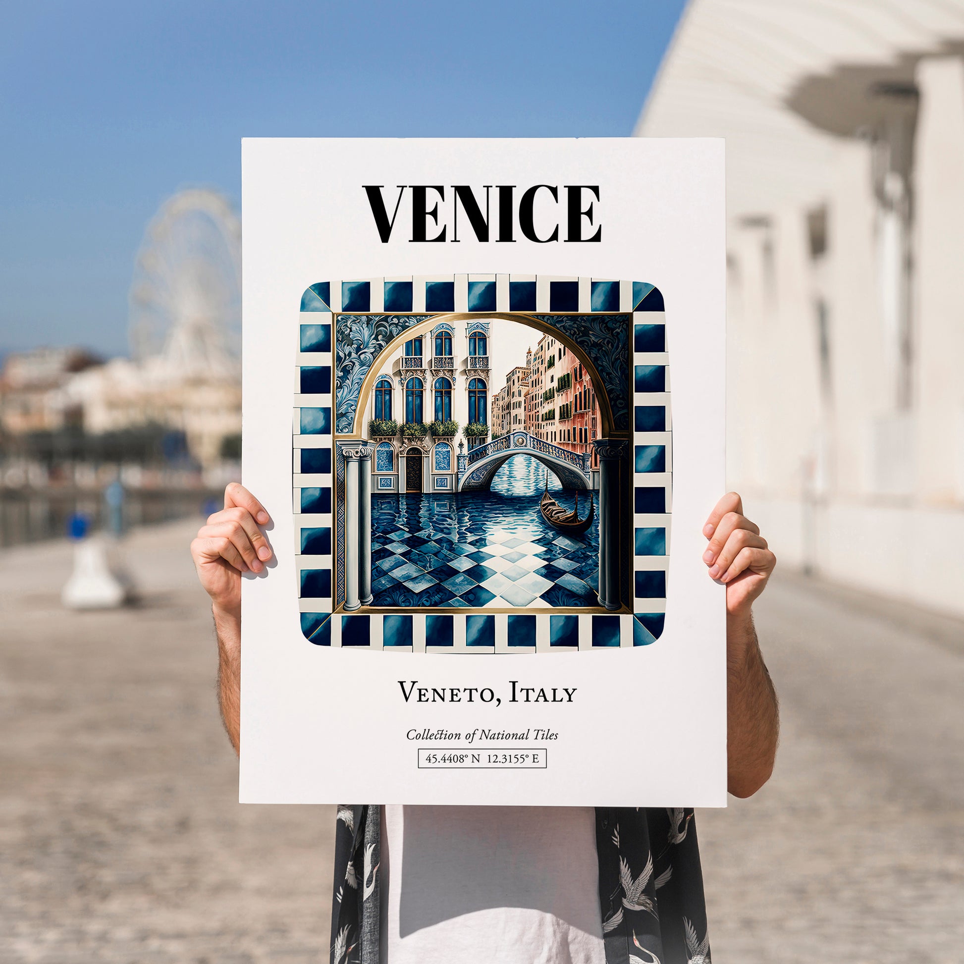Venice, Italy – Travel Print, no-text version framed in wood