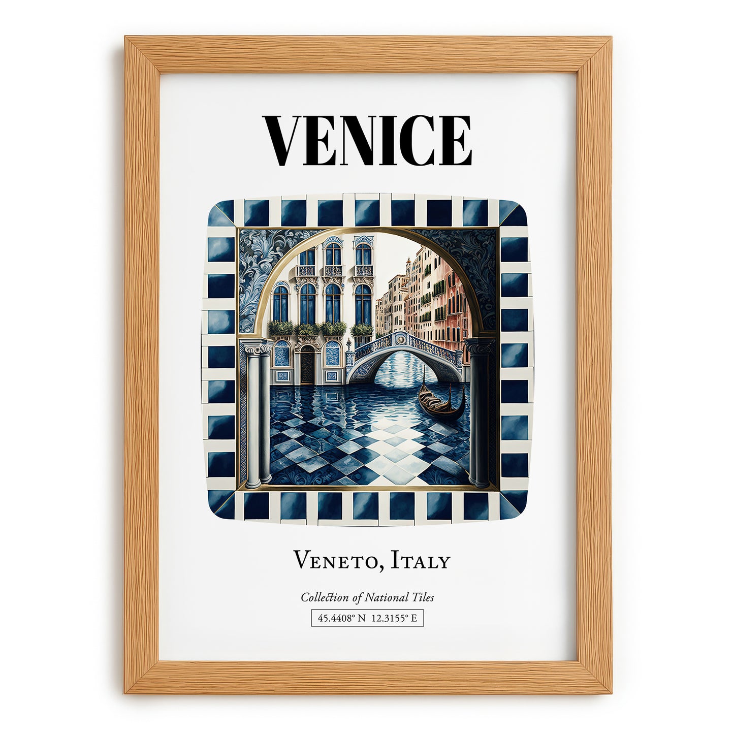Venice, Italy – Travel Print, set in oak frame