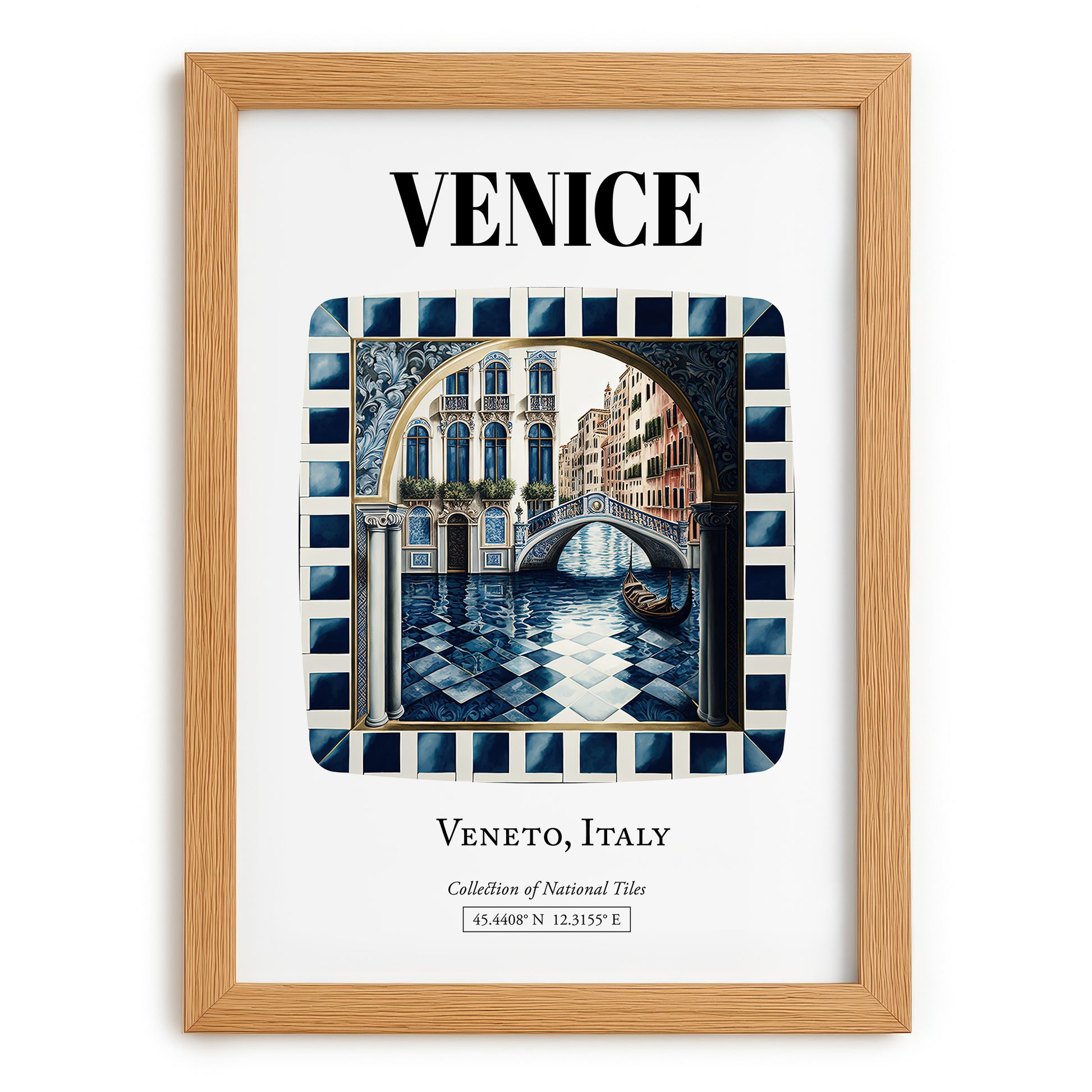 Venice, Italy – Travel Print, set in oak frame