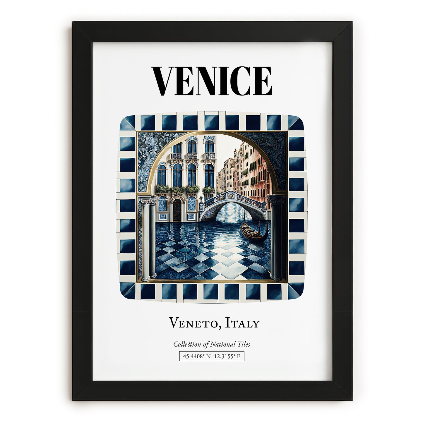 Venice, Italy – Travel Print, in sleek black frame