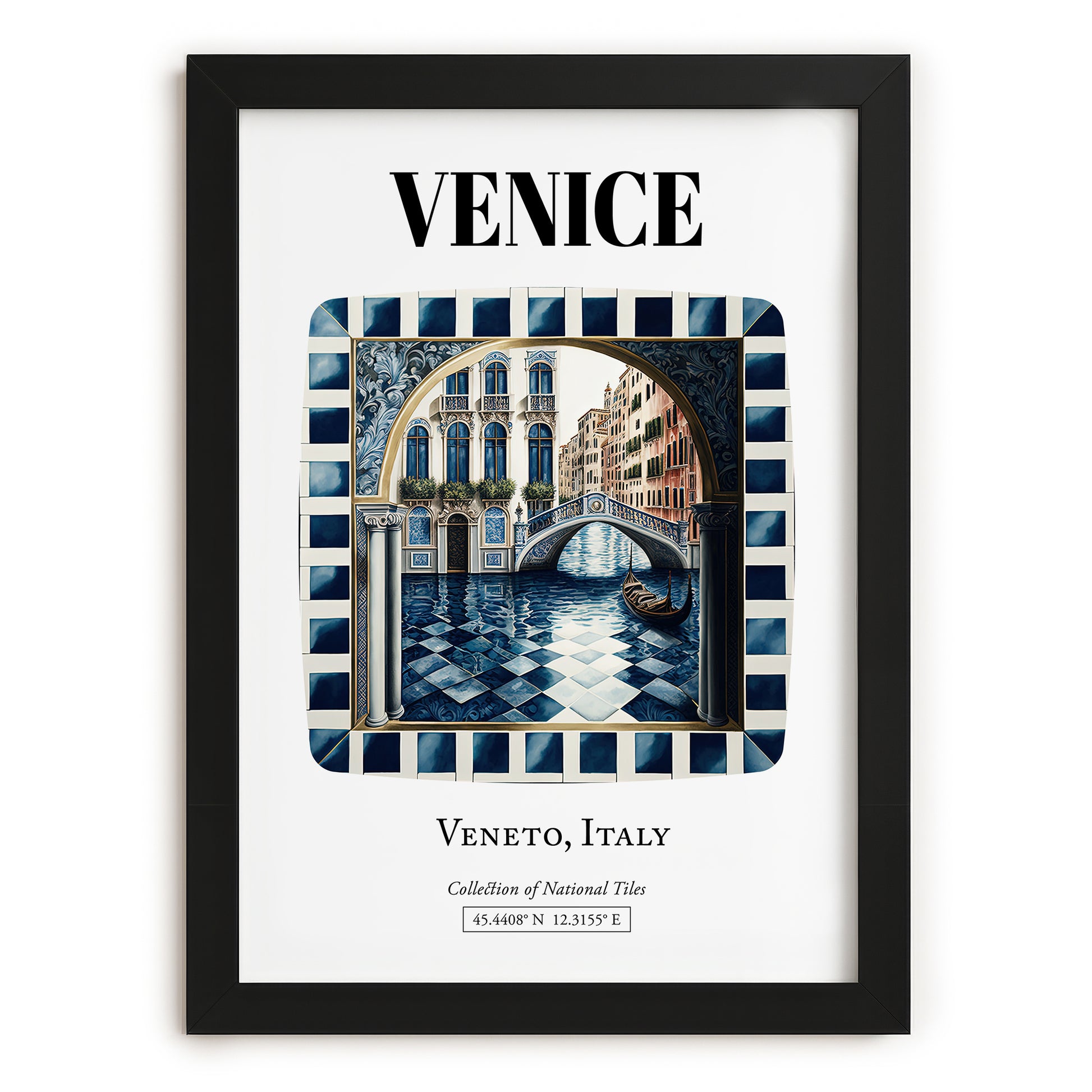 Venice, Italy – Travel Print, in sleek black frame