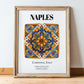 Naples, Italy – Travel Print, in wooden frame leaning on the floor