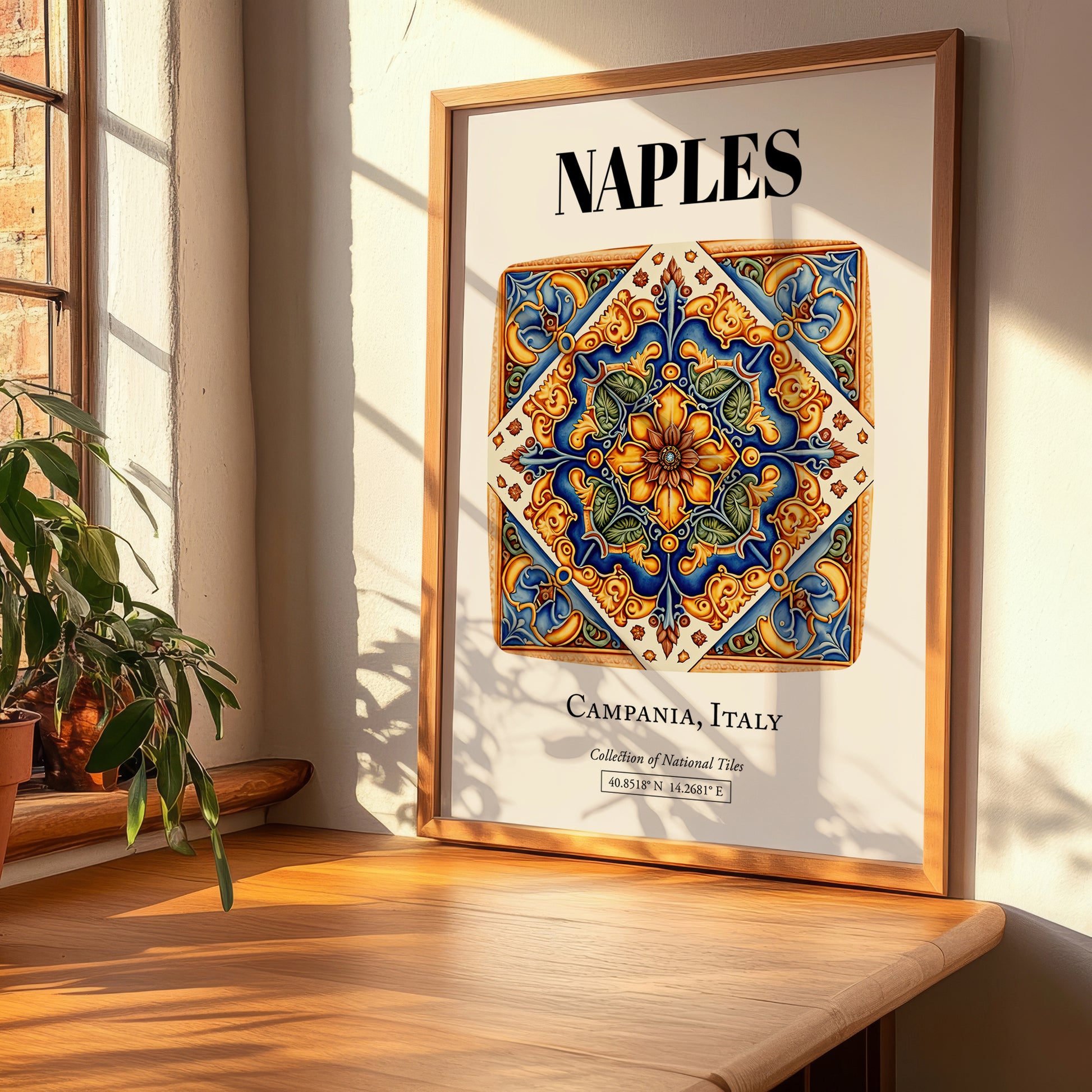 Naples, Italy – Travel Print, clean layout with no caption