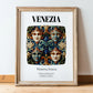 Venezia, Italy – Illustrated Travel Poster, in wooden frame leaning on the floor