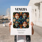 Venezia, Italy – Illustrated Travel Poster, no-text version framed in wood