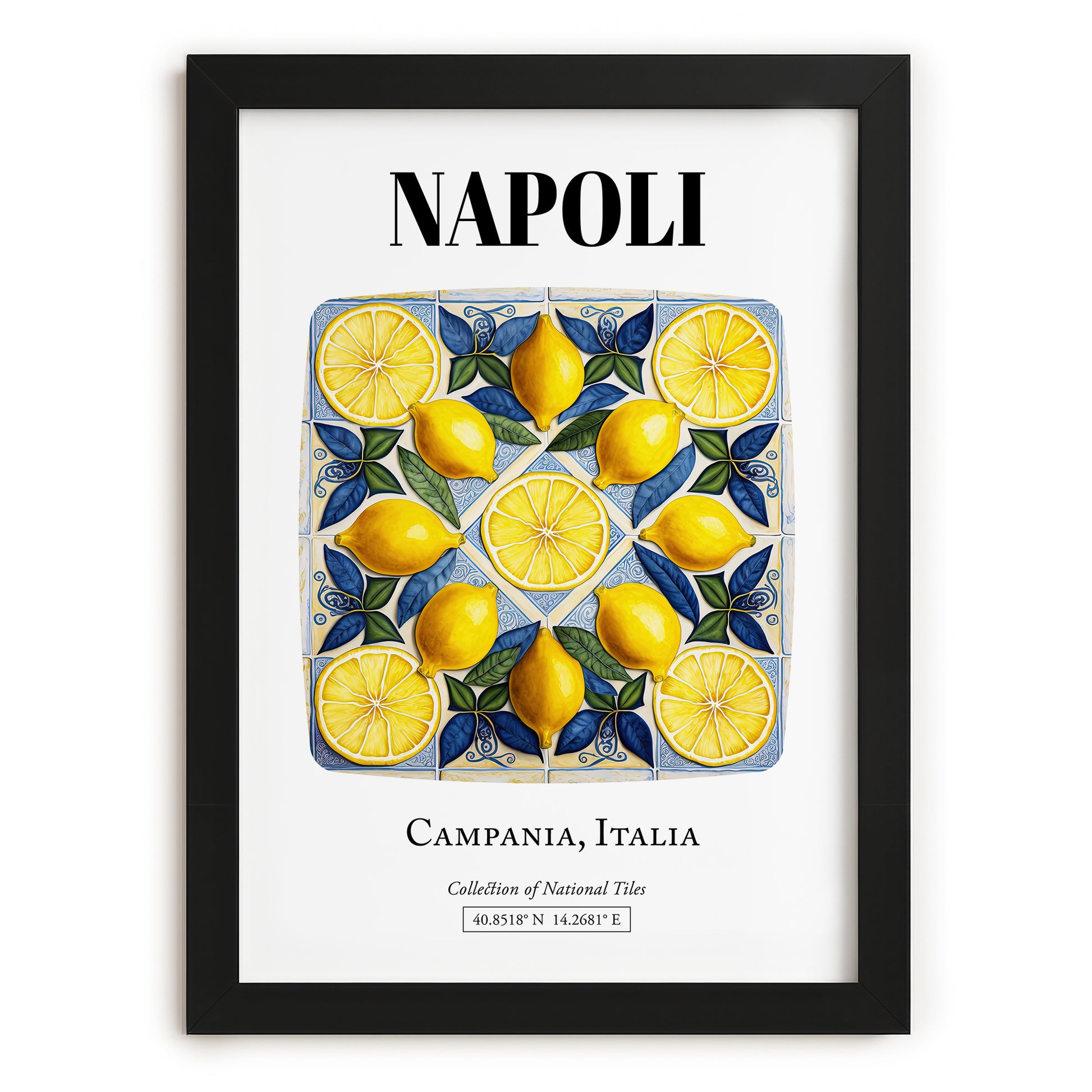 Napoli, Italy – Travel Print, in sleek black frame