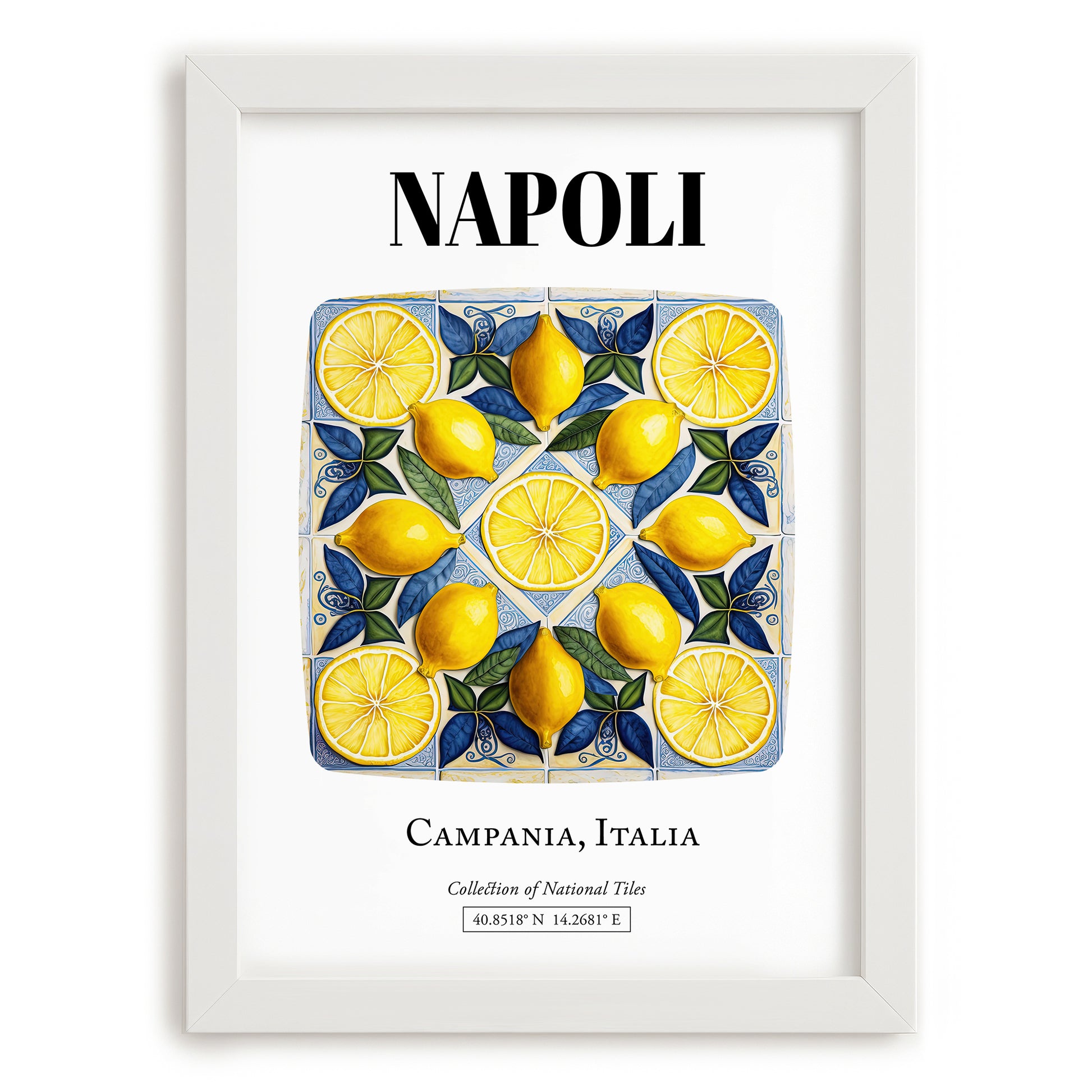 Napoli, Italy – Travel Print, placed in minimal white frame