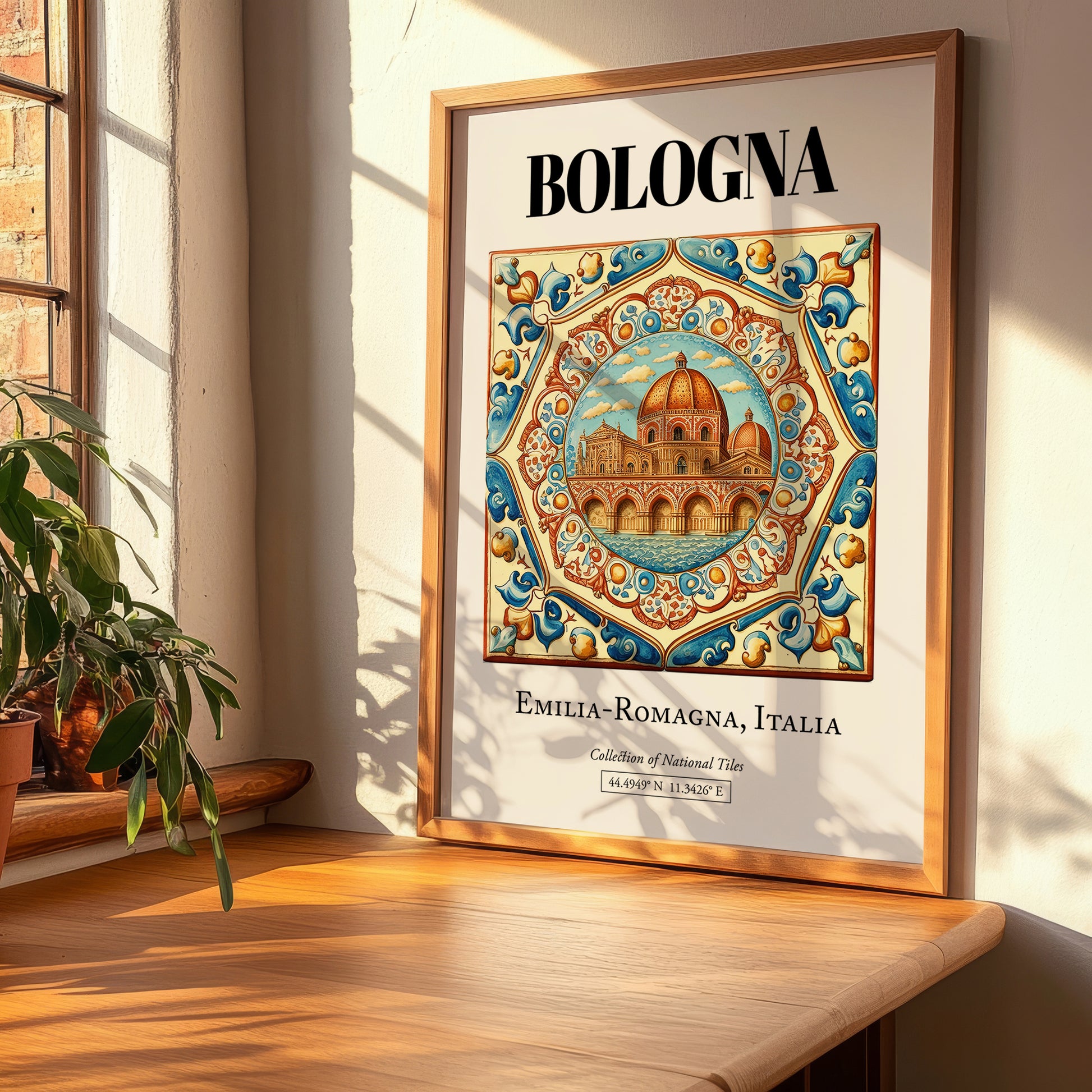 Bologna, Italy – Retro Travel Poster, clean layout with no caption