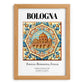 Bologna, Italy – Retro Travel Poster, set in oak frame