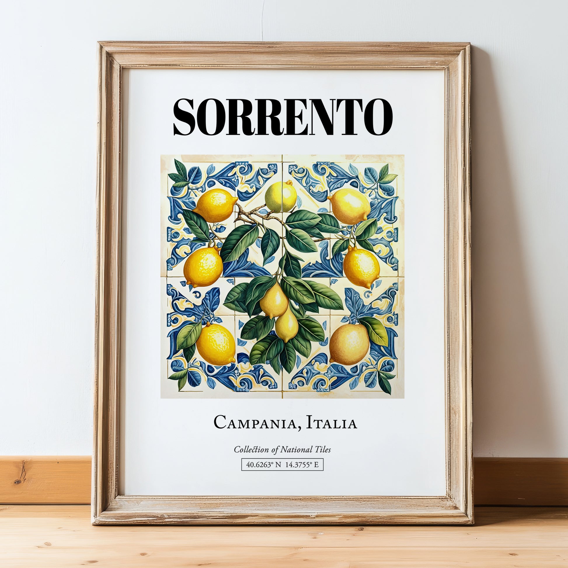 Sorrento, Italy – Global Wall Art, in wooden frame leaning on the floor