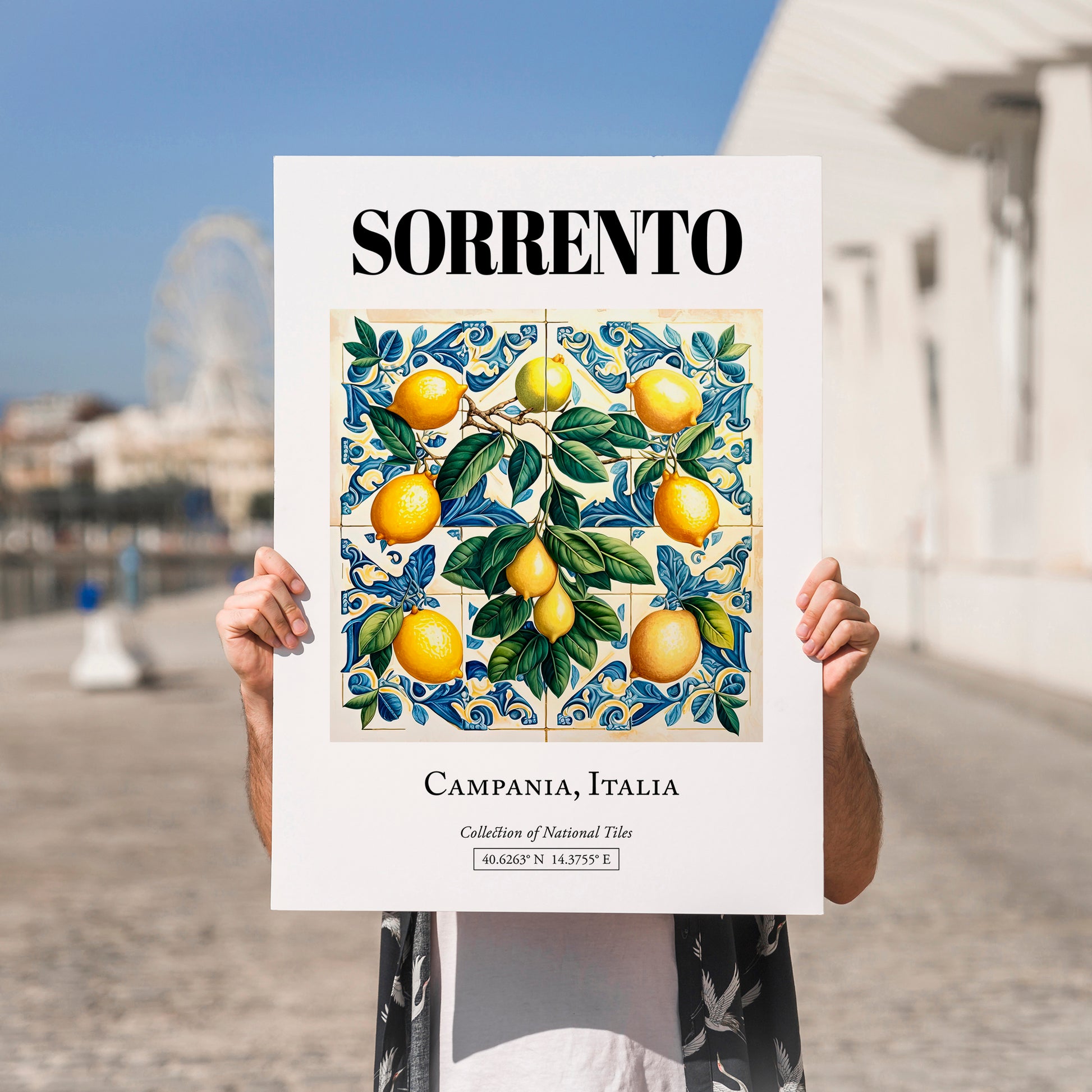 Sorrento, Italy – Global Wall Art, no-text version framed in wood
