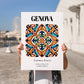Genova, Italy – Travel Print, no-text version framed in wood