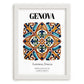 Genova, Italy – Travel Print, placed in minimal white frame