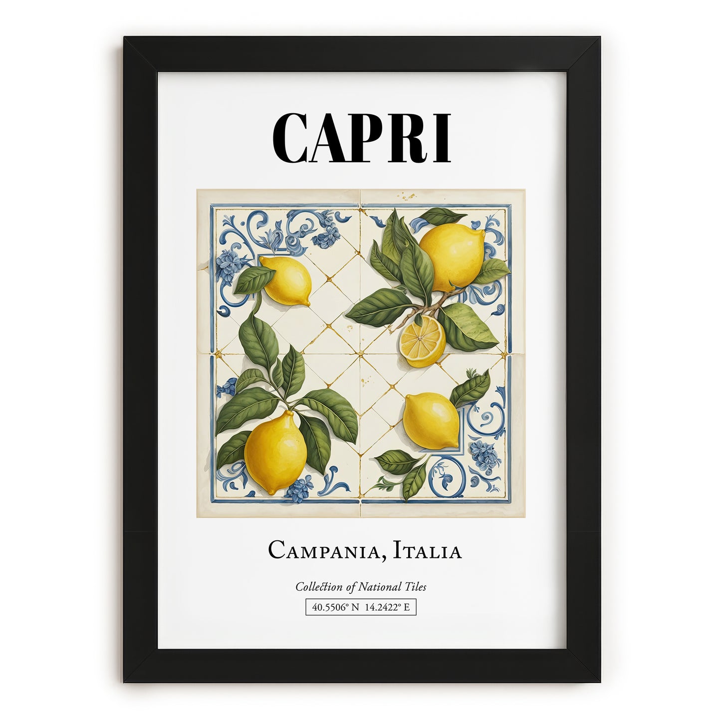 Capri, Italy – Cultural Heritage Wall Art, in sleek black frame