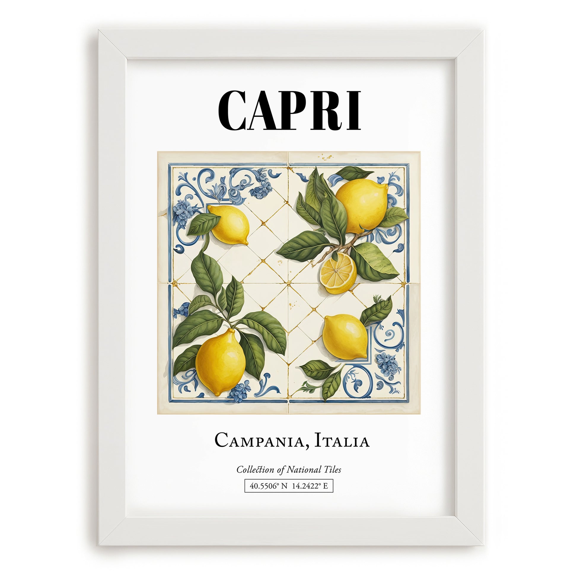 Capri, Italy – Cultural Heritage Wall Art, placed in minimal white frame