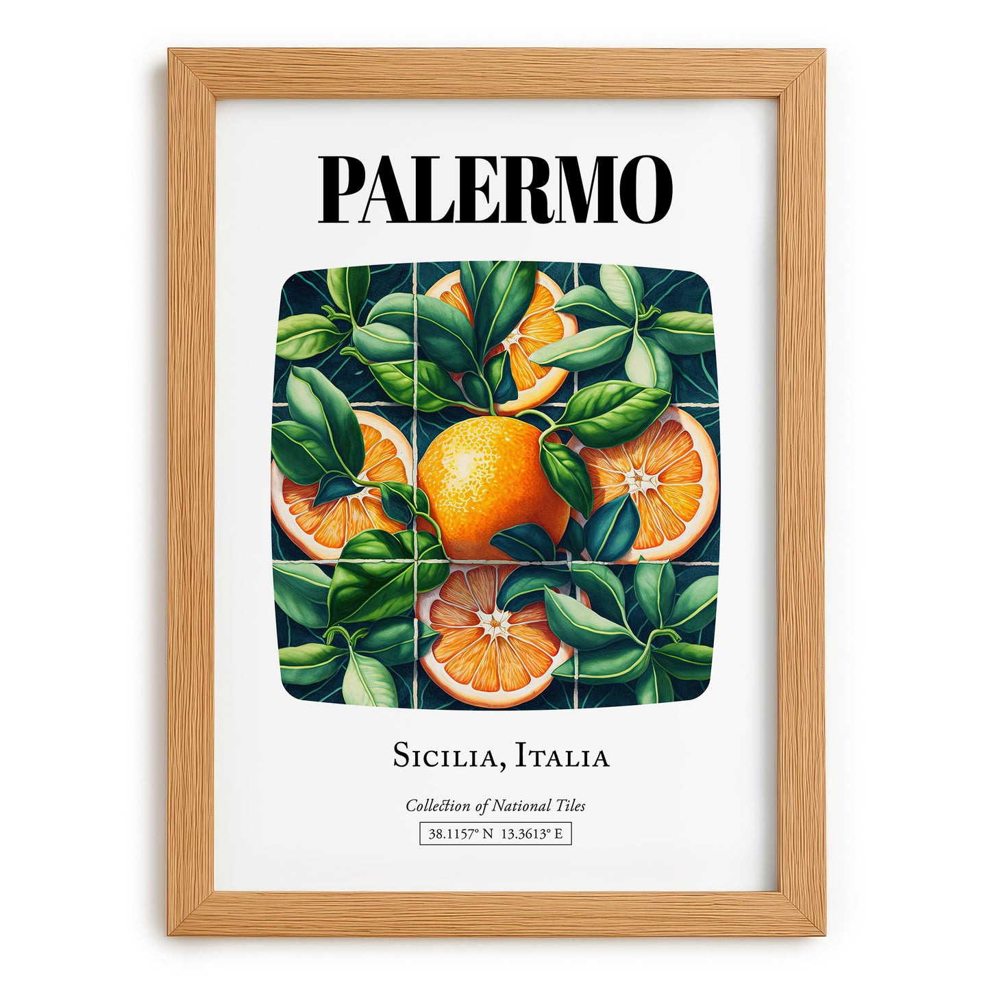 Palermo, Italy – Travel Print, set in oak frame