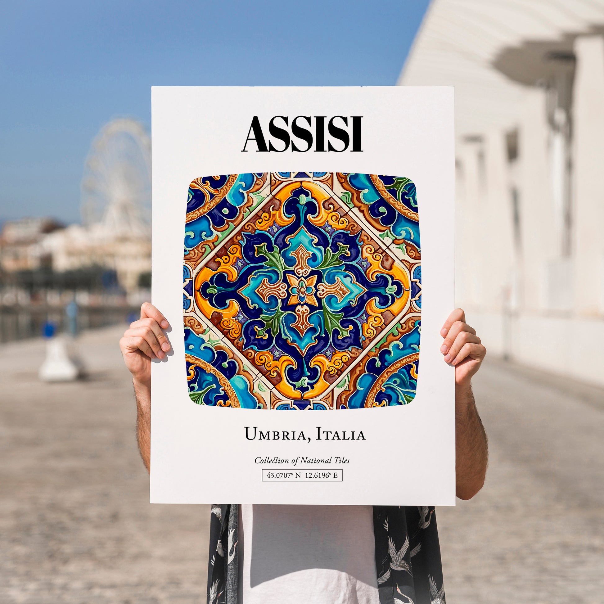Assisi, Italy – Travel Poster, no-text version framed in wood