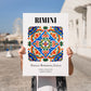 Rimini, Italy – Illustrated Travel Poster, no-text version framed in wood