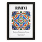 Rimini, Italy – Illustrated Travel Poster, in sleek black frame