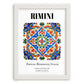 Rimini, Italy – Illustrated Travel Poster, placed in minimal white frame