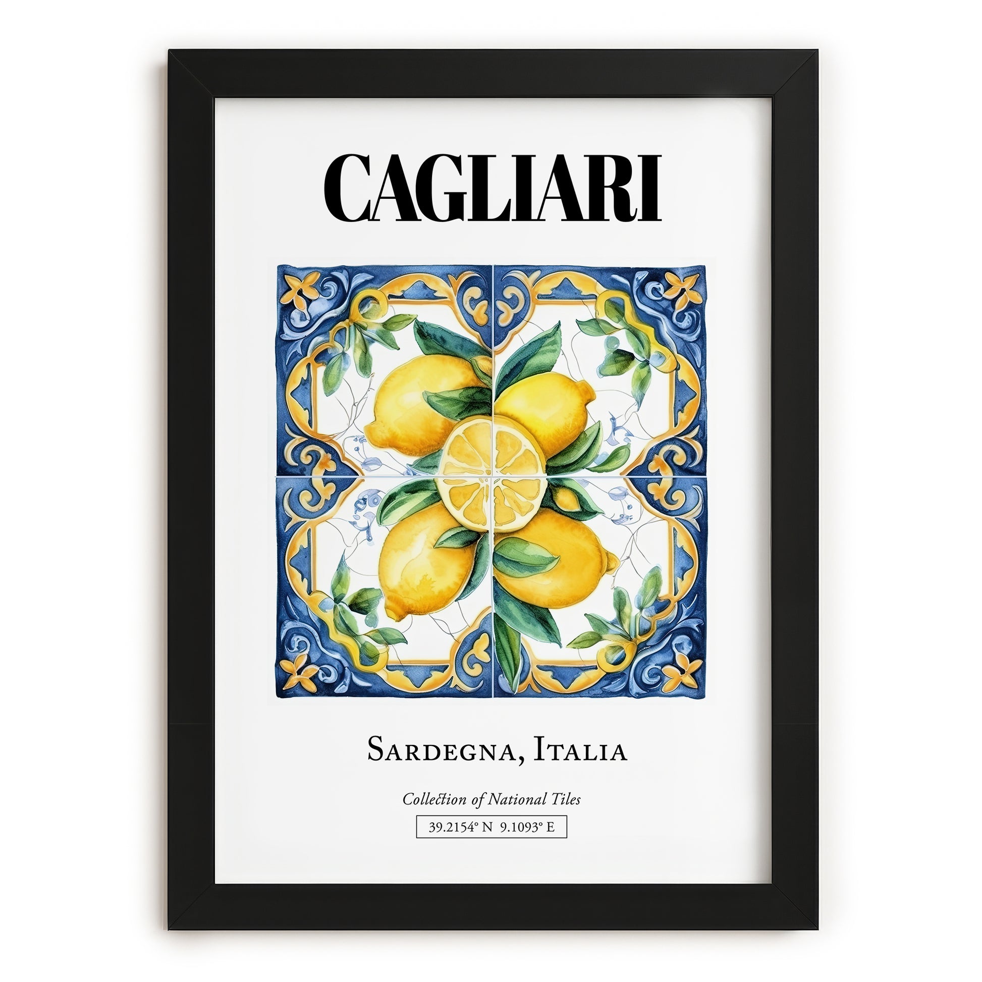 Cagliari, Italy – World Travel Art, in sleek black frame