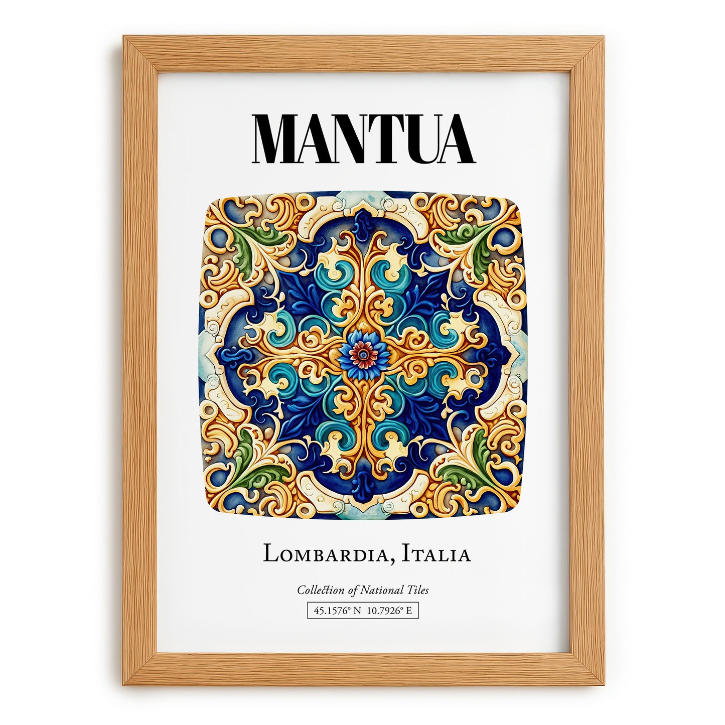 Mantua, Italy – Historic Cities Art Print, set in oak frame