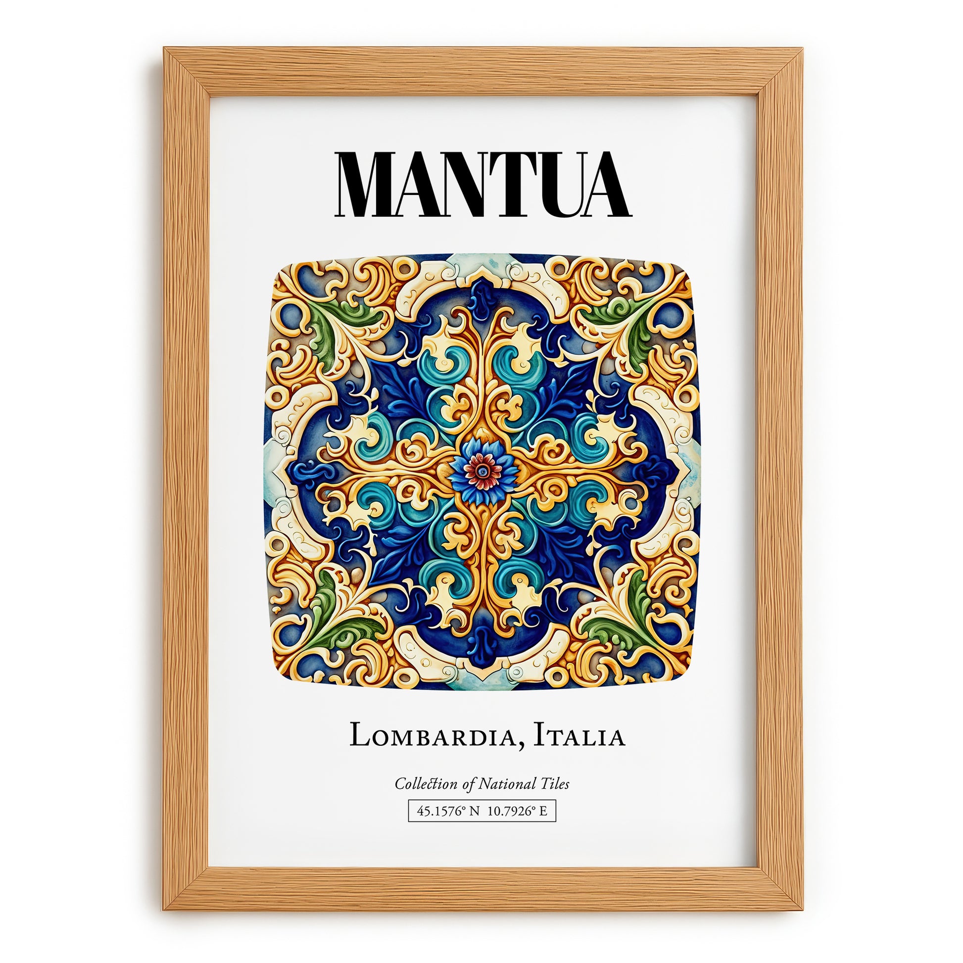 Mantua, Italy – Historic Cities Art Print, set in oak frame