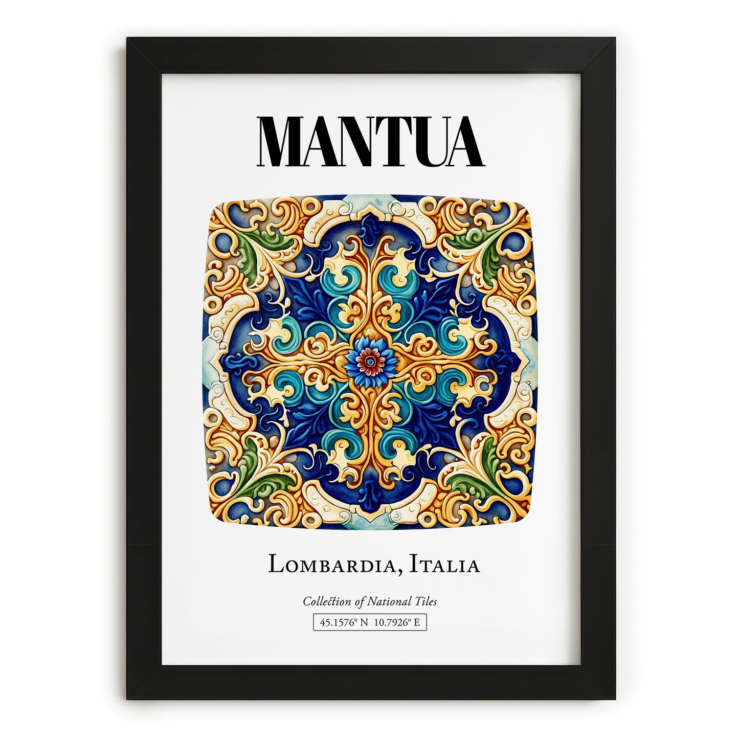 Mantua, Italy – Historic Cities Art Print, in sleek black frame