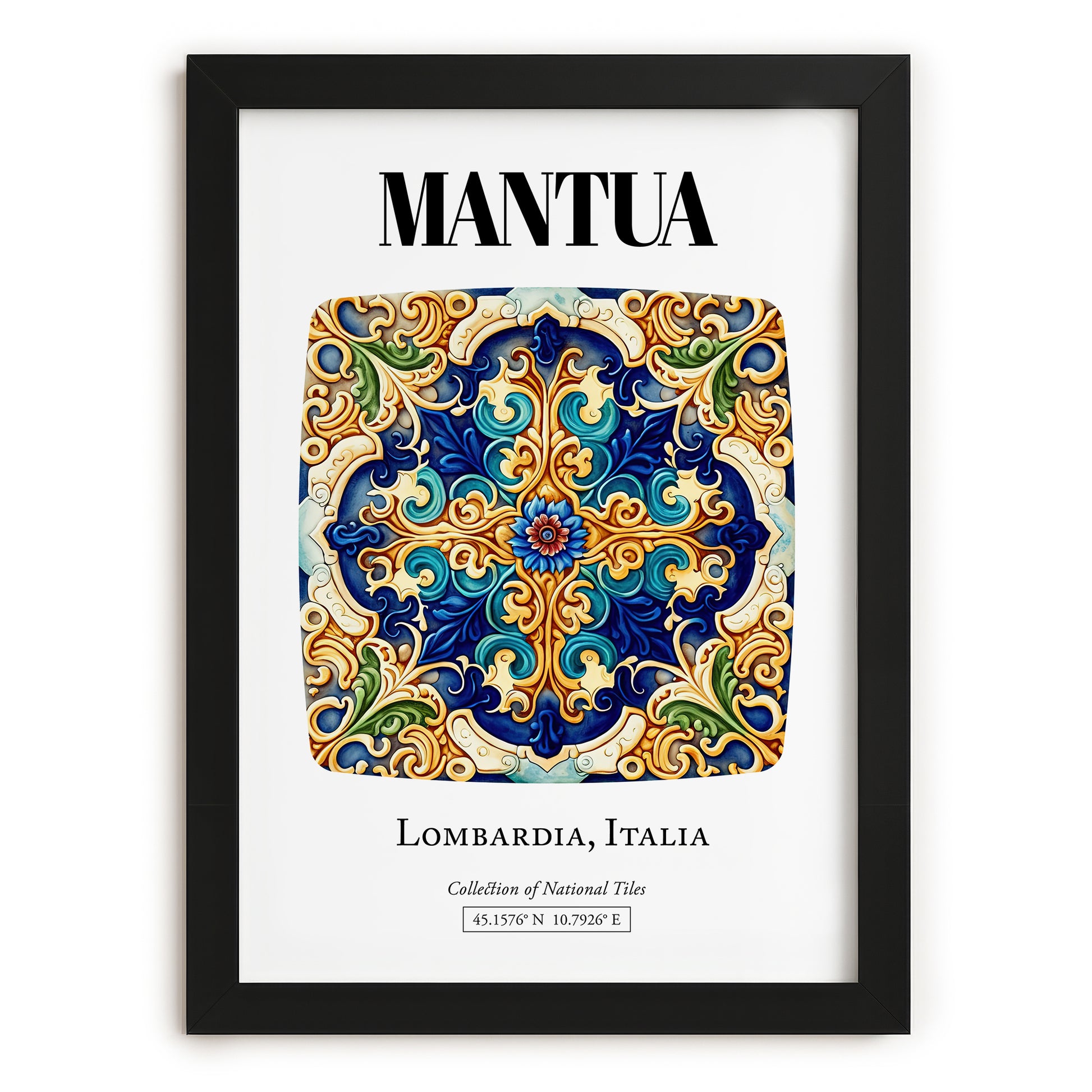 Mantua, Italy – Historic Cities Art Print, in sleek black frame