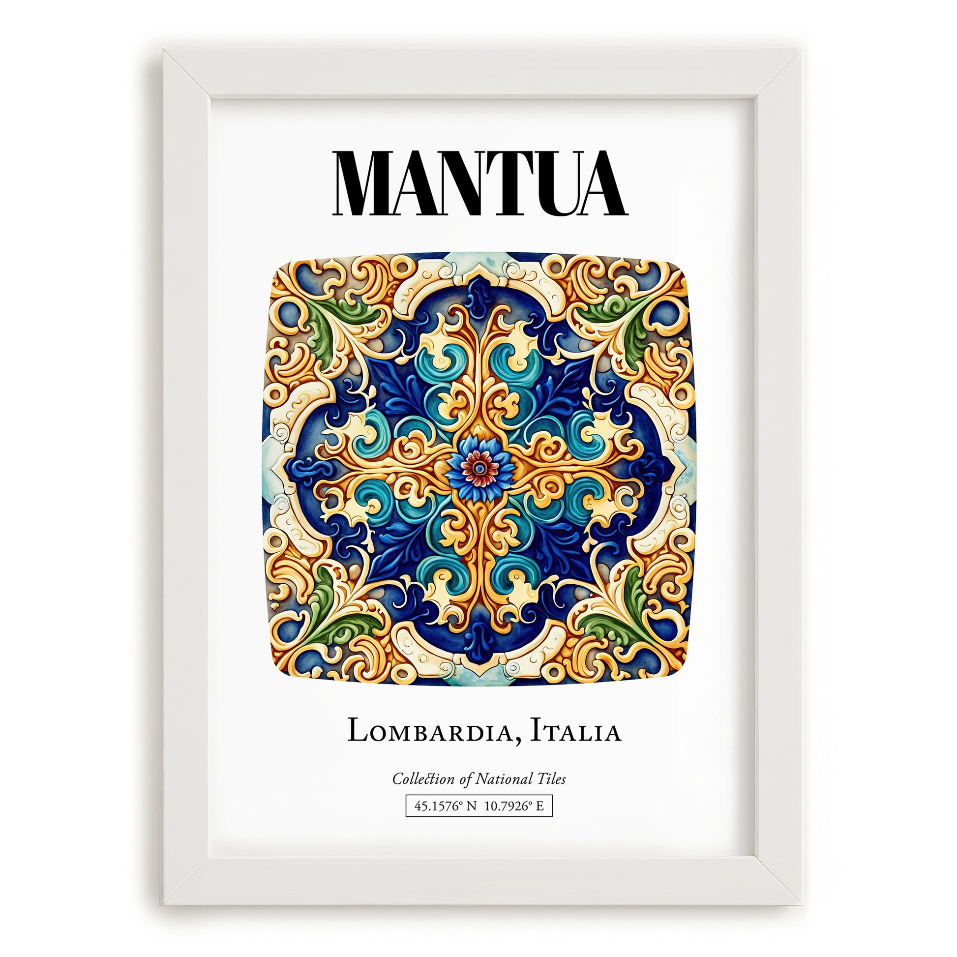 Mantua, Italy – Historic Cities Art Print, placed in minimal white frame