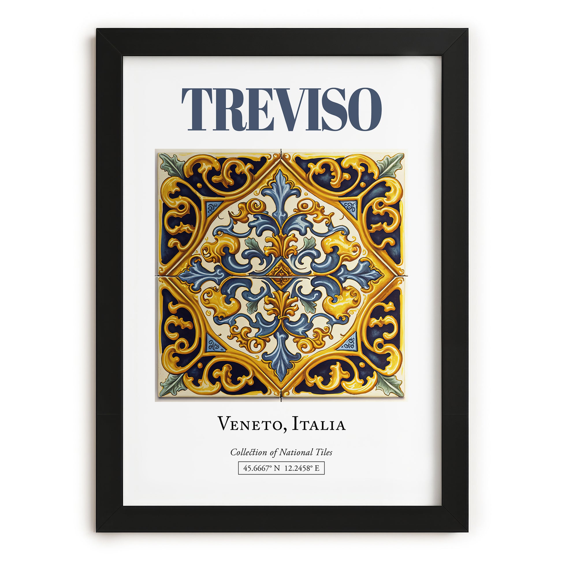 Treviso, Italy – Travel Destination Art, in sleek black frame