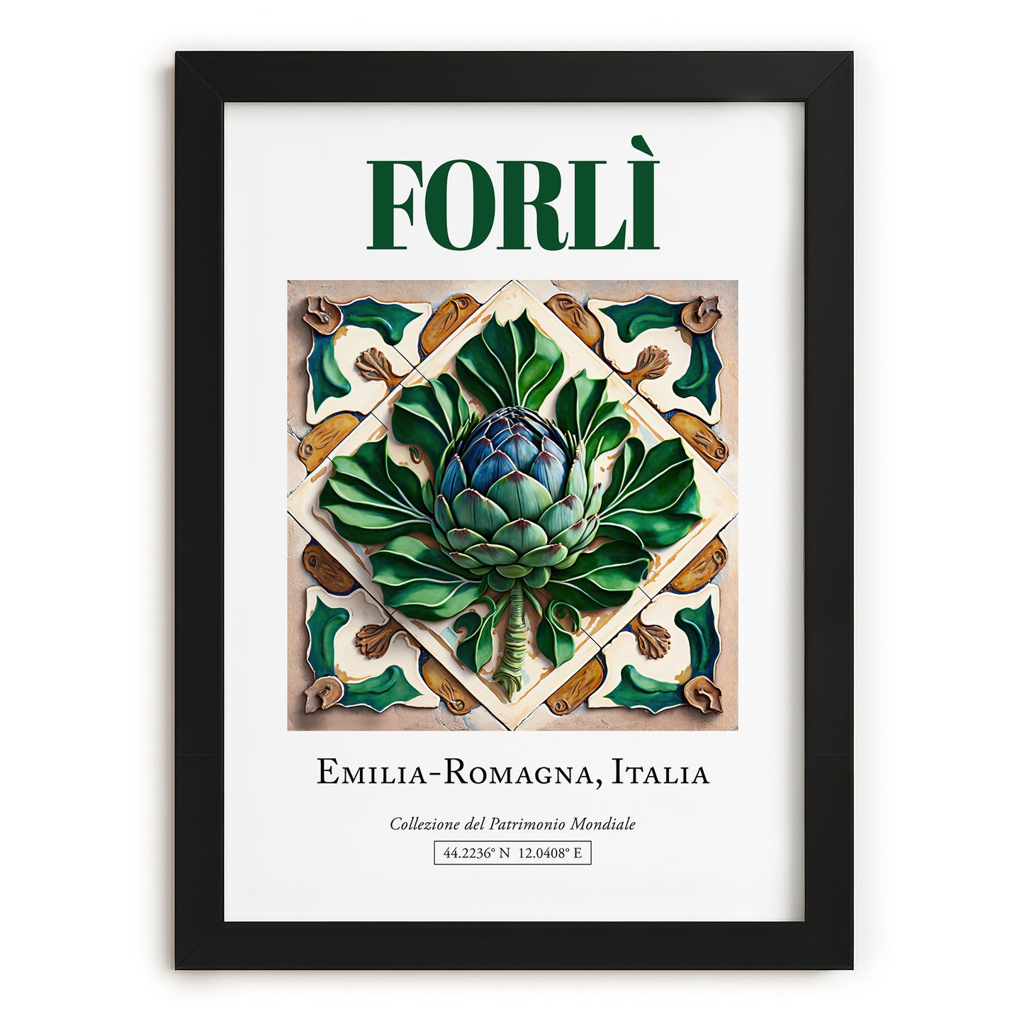 Forlì, Italy – Travel Wall Decor, in sleek black frame