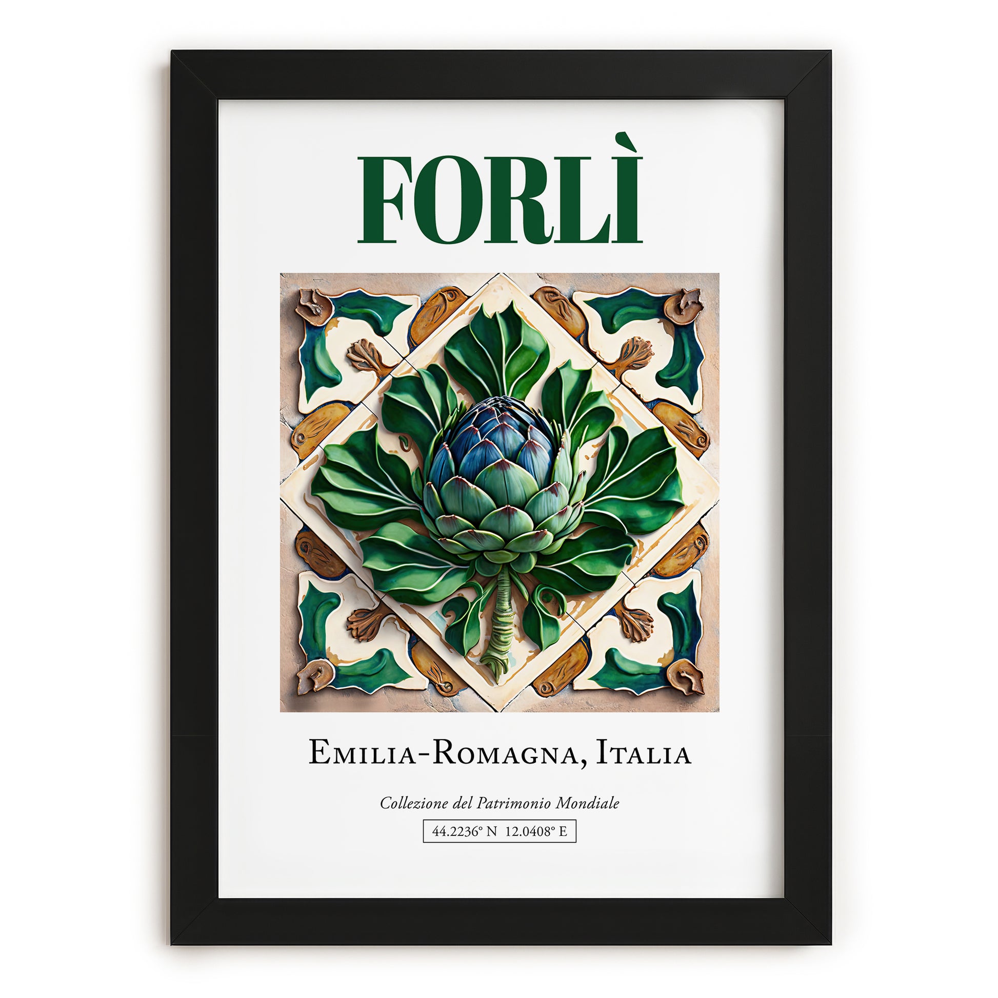 Forlì, Italy – Travel Wall Decor, in sleek black frame