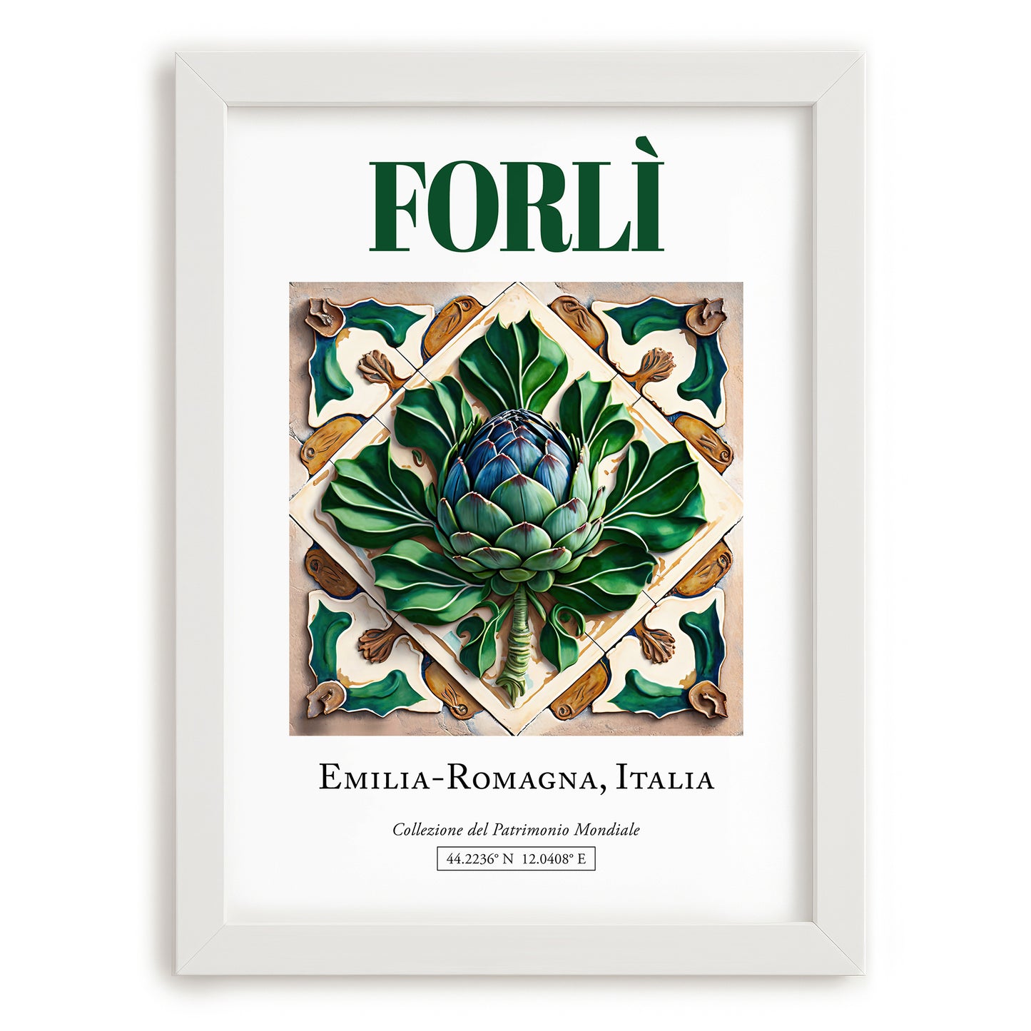 Forlì, Italy – Travel Wall Decor, placed in minimal white frame