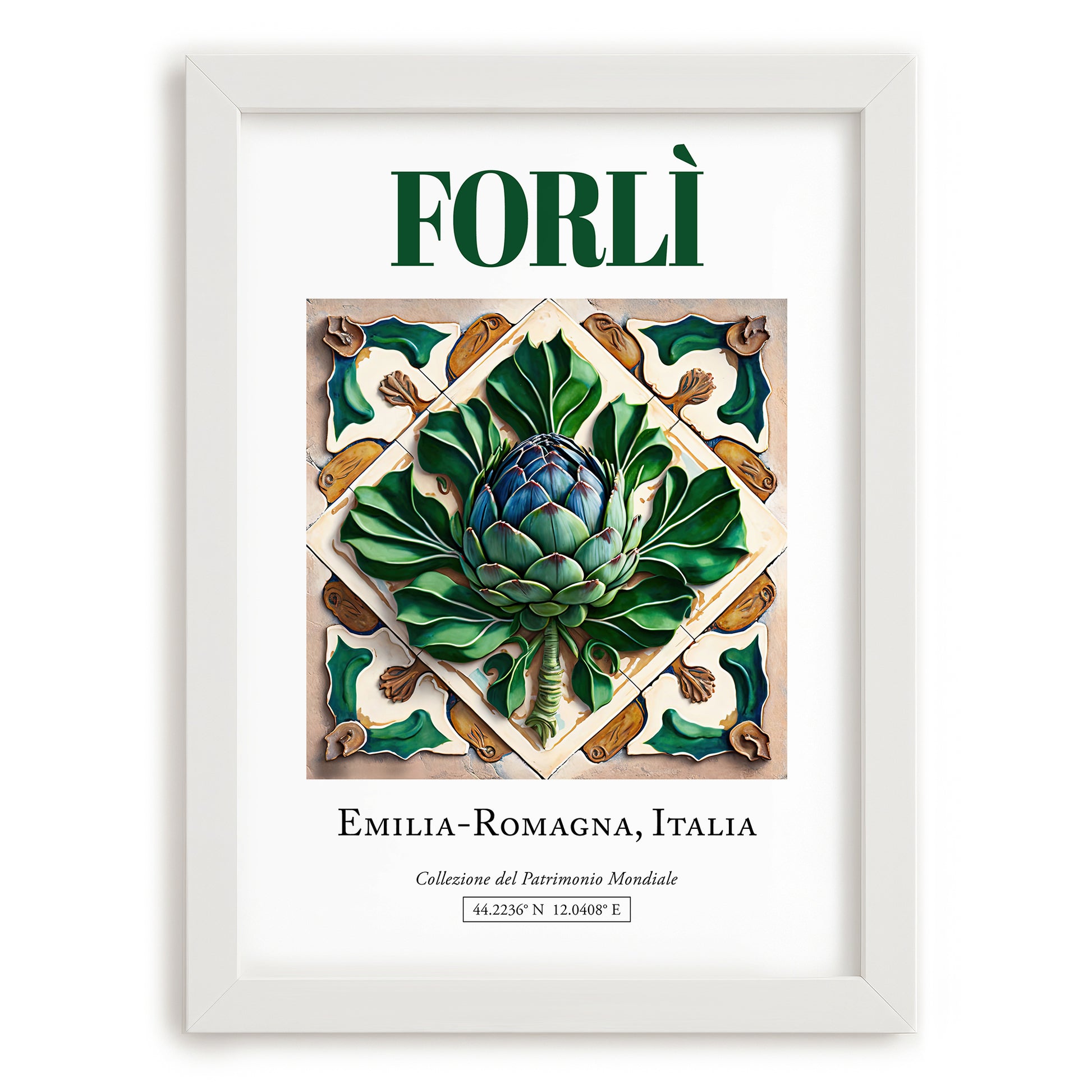 Forlì, Italy – Travel Wall Decor, placed in minimal white frame