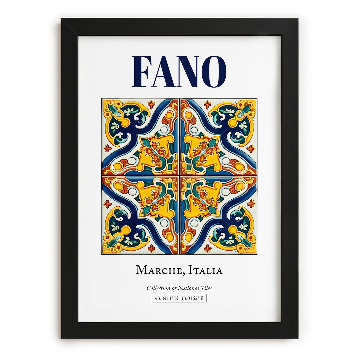 Fano, Italy – Travel Print, in sleek black frame