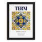 Terni, Italy – Illustrated Travel Poster, in sleek black frame