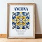 Ancona, Italy – Travel Print, in wooden frame leaning on the floor