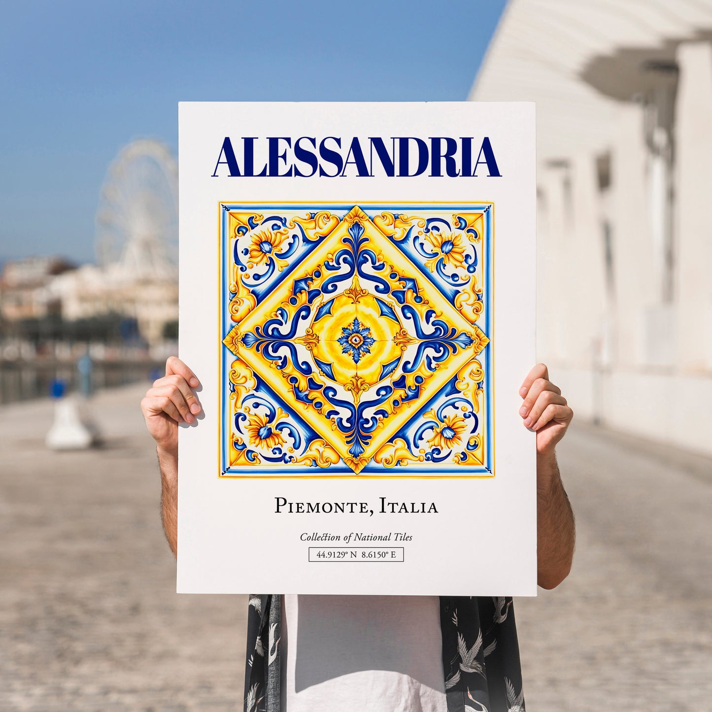 Alessandria, Italy – Travel Wall Decor, no-text version framed in wood