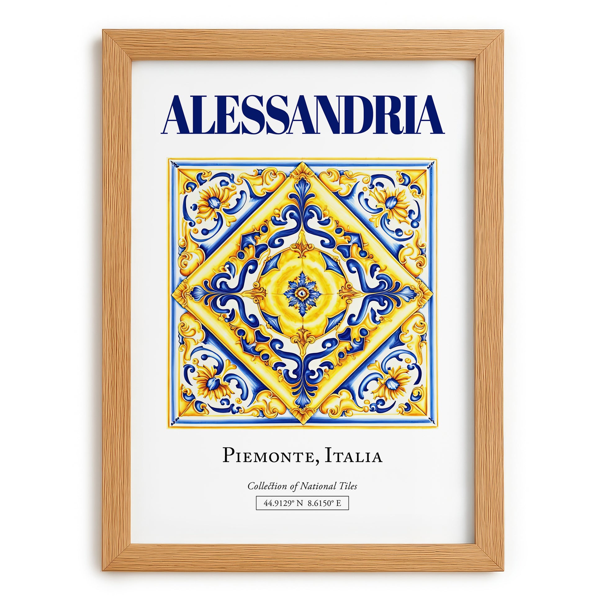Alessandria, Italy – Travel Wall Decor, set in oak frame
