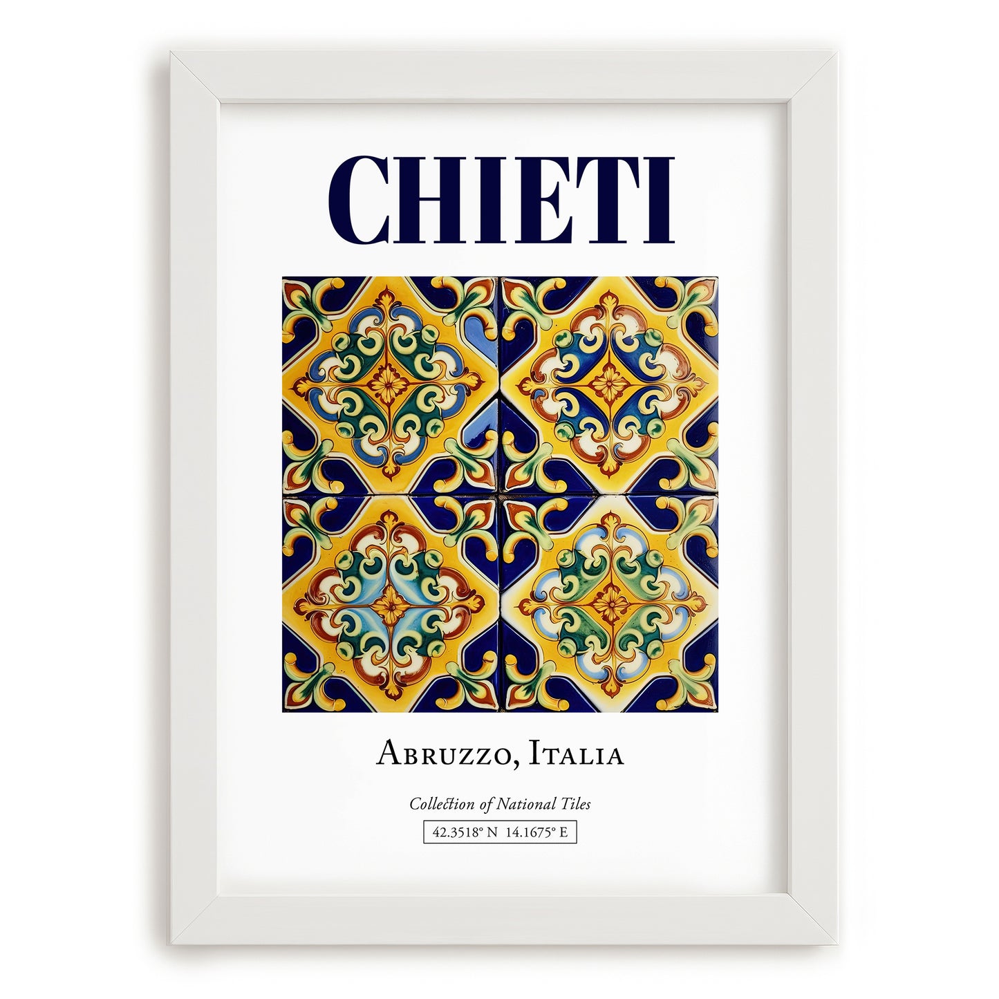 Chieti, Italy – Wanderlust-Inspired Poster, placed in minimal white frame