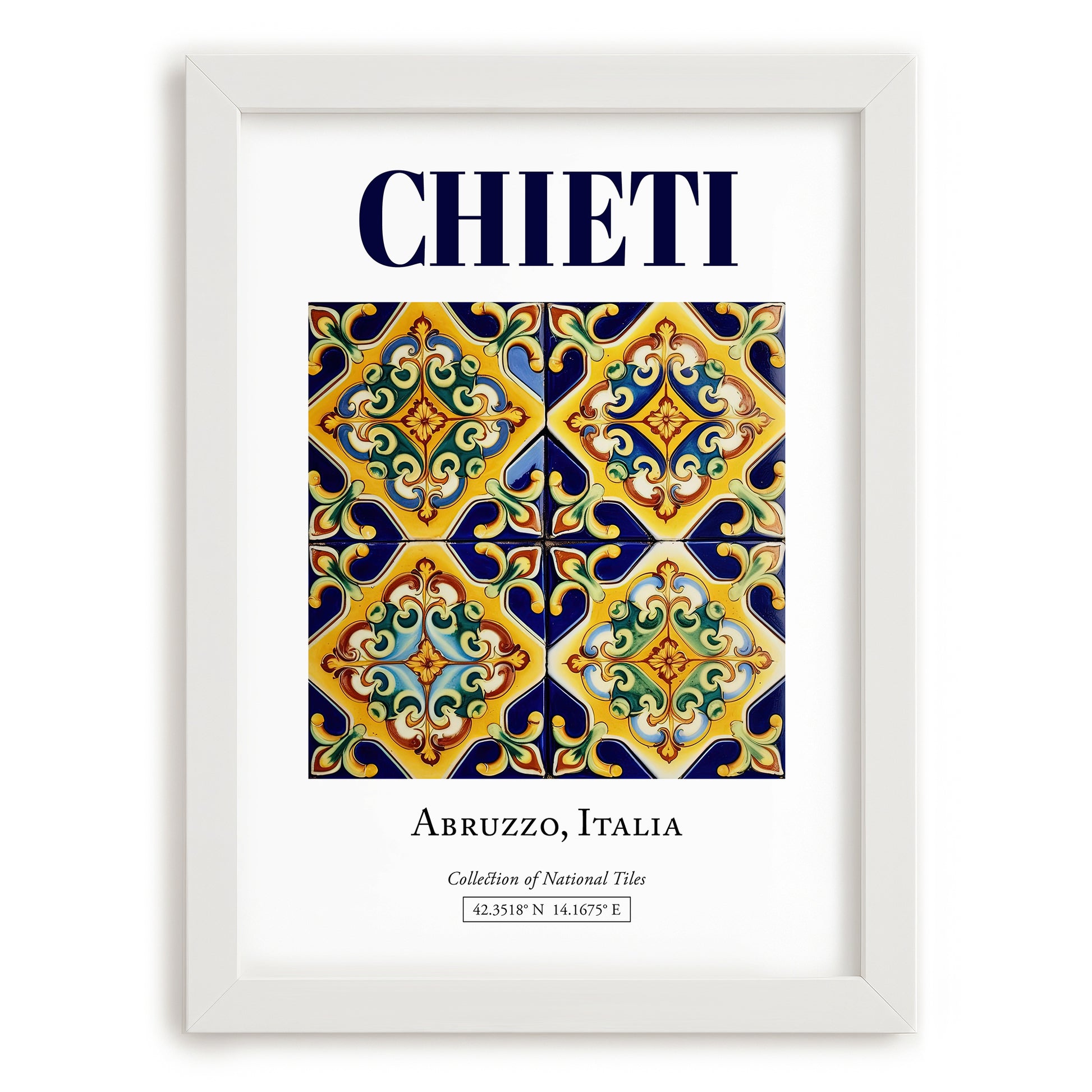 Chieti, Italy – Wanderlust-Inspired Poster, placed in minimal white frame