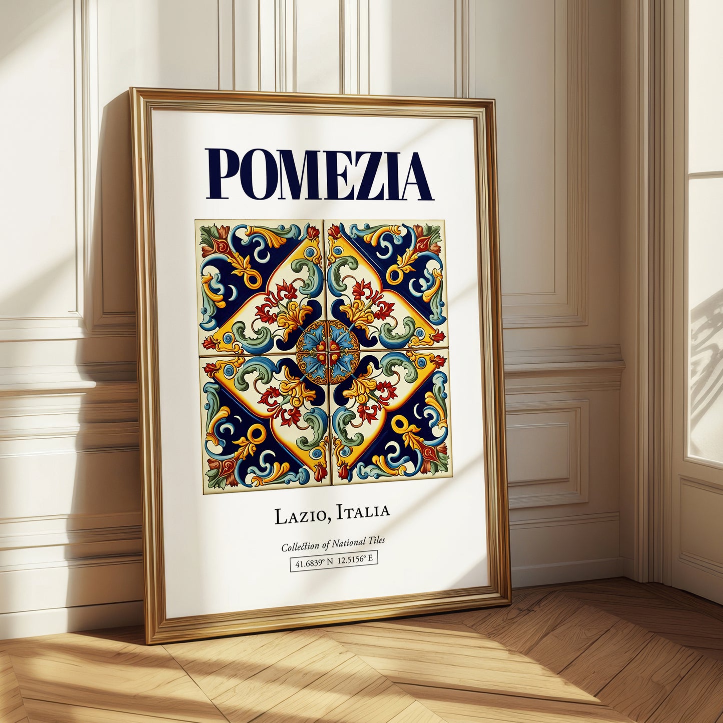 Pomezia, Italy – Illustrated Travel Poster, styled in a charming Paris street view