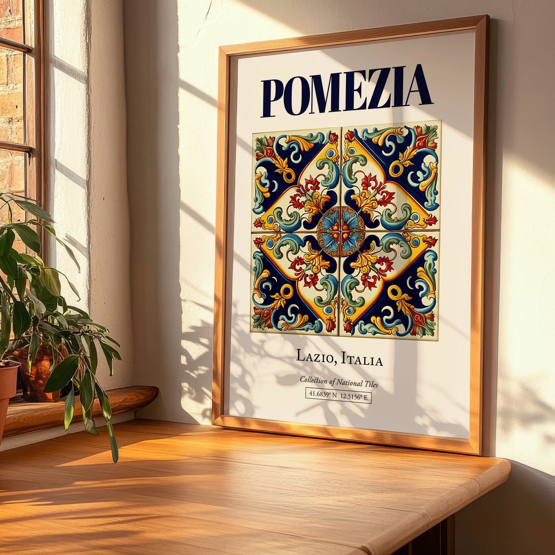 Pomezia, Italy – Illustrated Travel Poster, clean layout with no caption